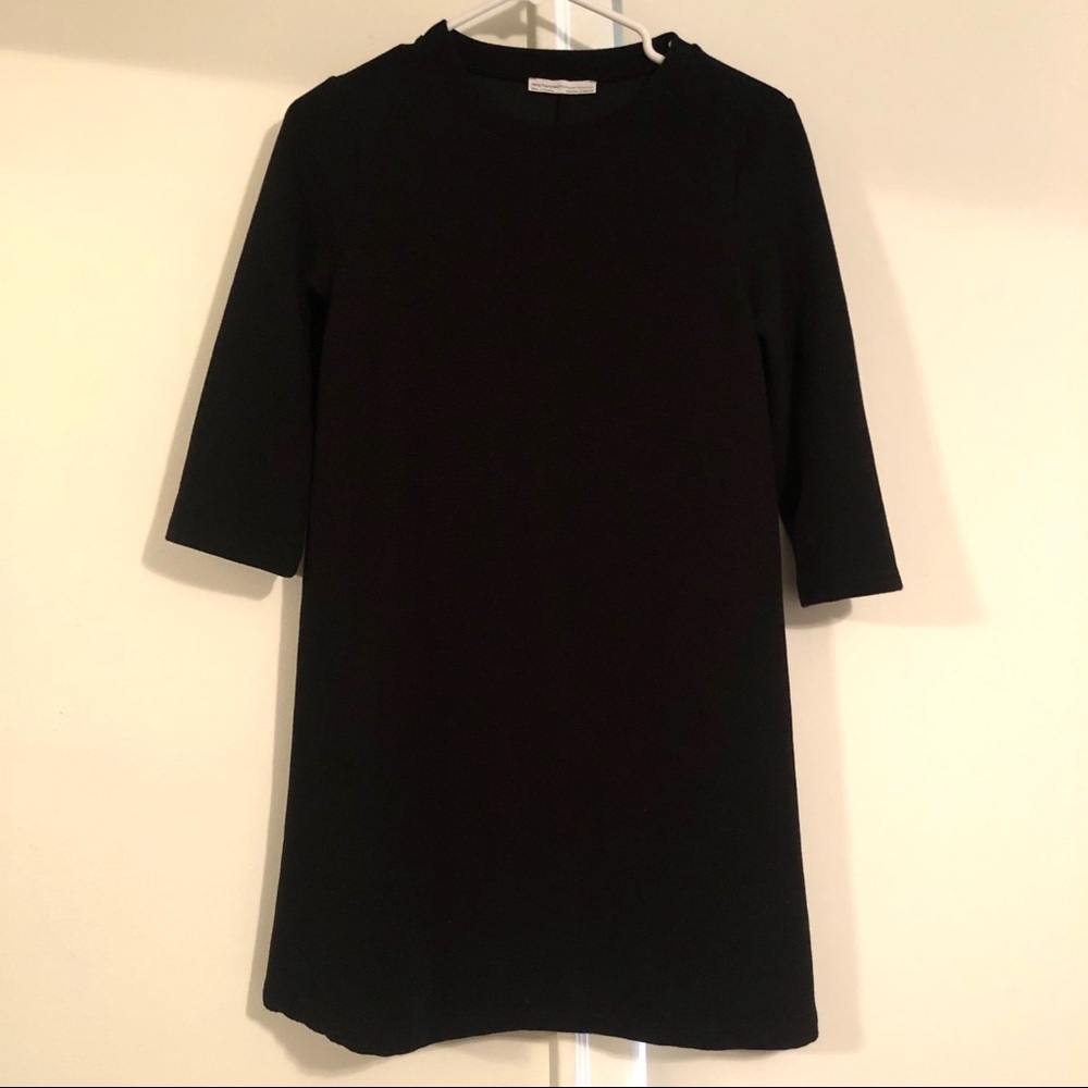 Zara Black 3/4 Sleeve Shift Dress - Size Small